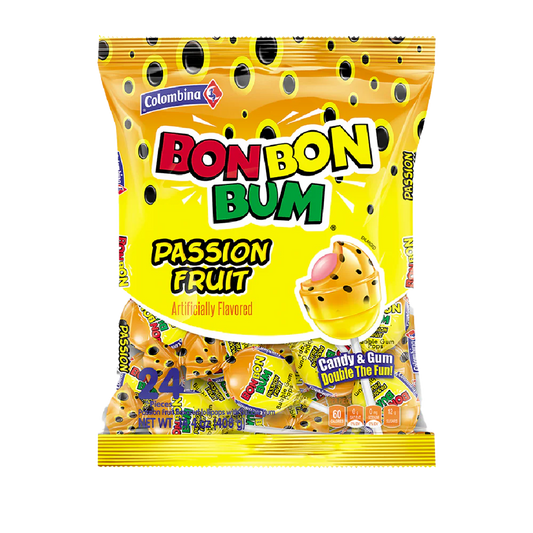 Colombina Bon Bon Bum Passion Fruit Lollipops